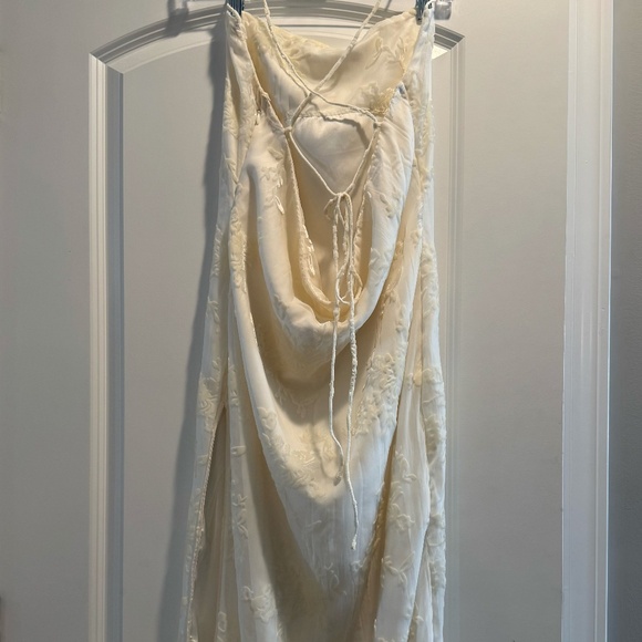 Meshki Women's XS Erika Burnout Velvet Ivory Dress - Picture 4 of 8